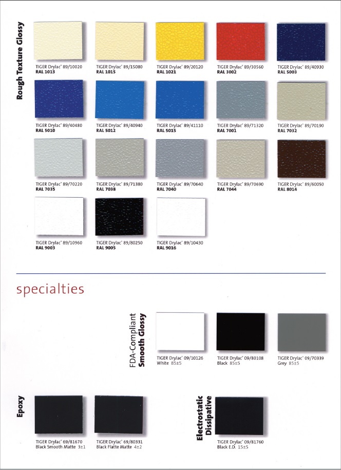 Powder Coating Colors - Awnings of Hollywood